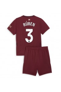 Fotbalové Dres Manchester City Ruben Dias #3 Dětské Třetí Oblečení 2024-25 Krátký Rukáv (+ trenýrky)